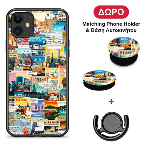 Live To Travel - iPhone 11 θήκη + Δώρο Phone Holder & Βάση Αυτοκινήτου