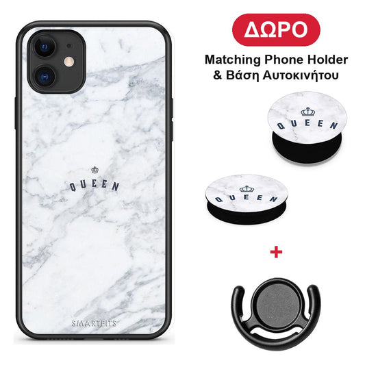 Marble Queen - iPhone 11 θήκη + Δώρο Phone Holder & Βάση Αυτοκινήτου