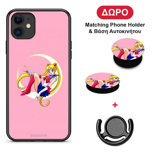 Moon Girl - iPhone 11 θήκη + Δώρο Phone Holder & Βάση Αυτοκινήτου