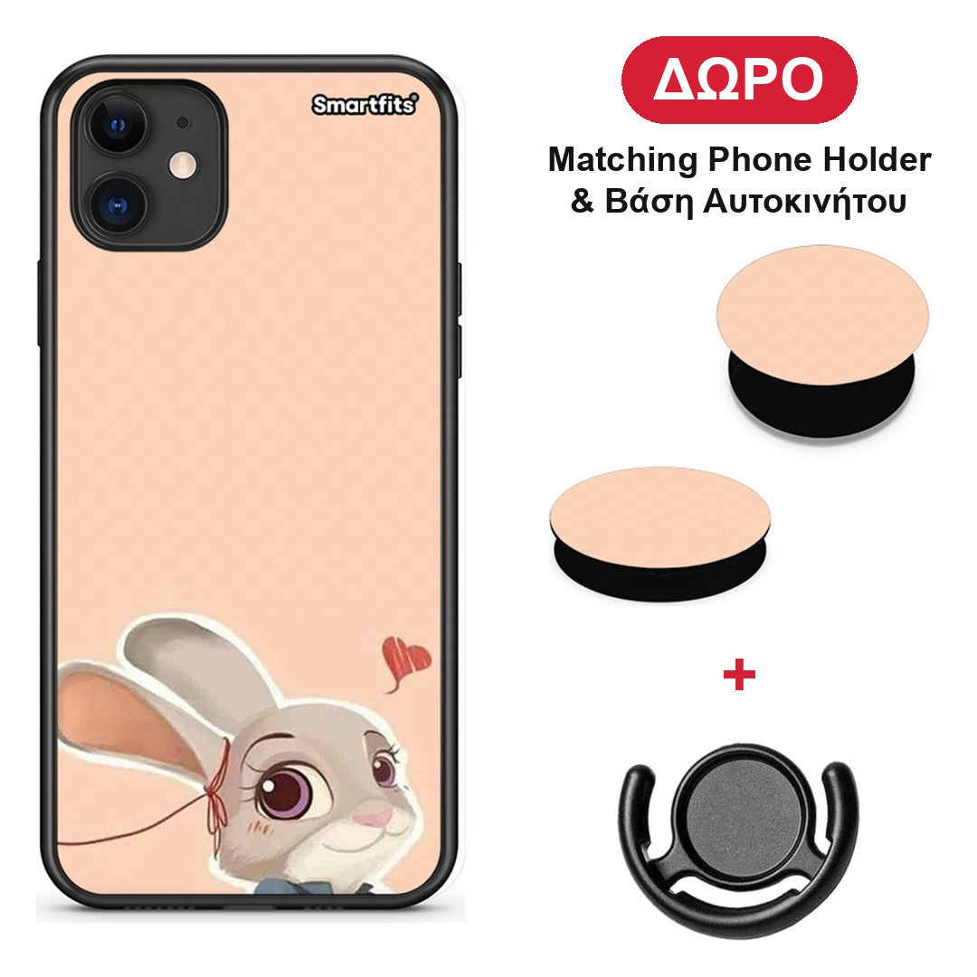 Nick Wilde And Judy Hopps Love 2 - iPhone 11 θήκη + Δώρο Phone Holder & Βάση Αυτοκινήτου
