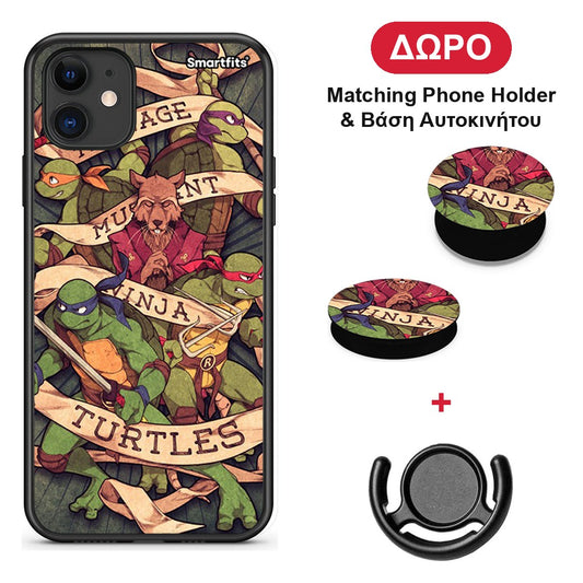 Ninja Turtles - iPhone 11 θήκη + Δώρο Phone Holder & Βάση Αυτοκινήτου