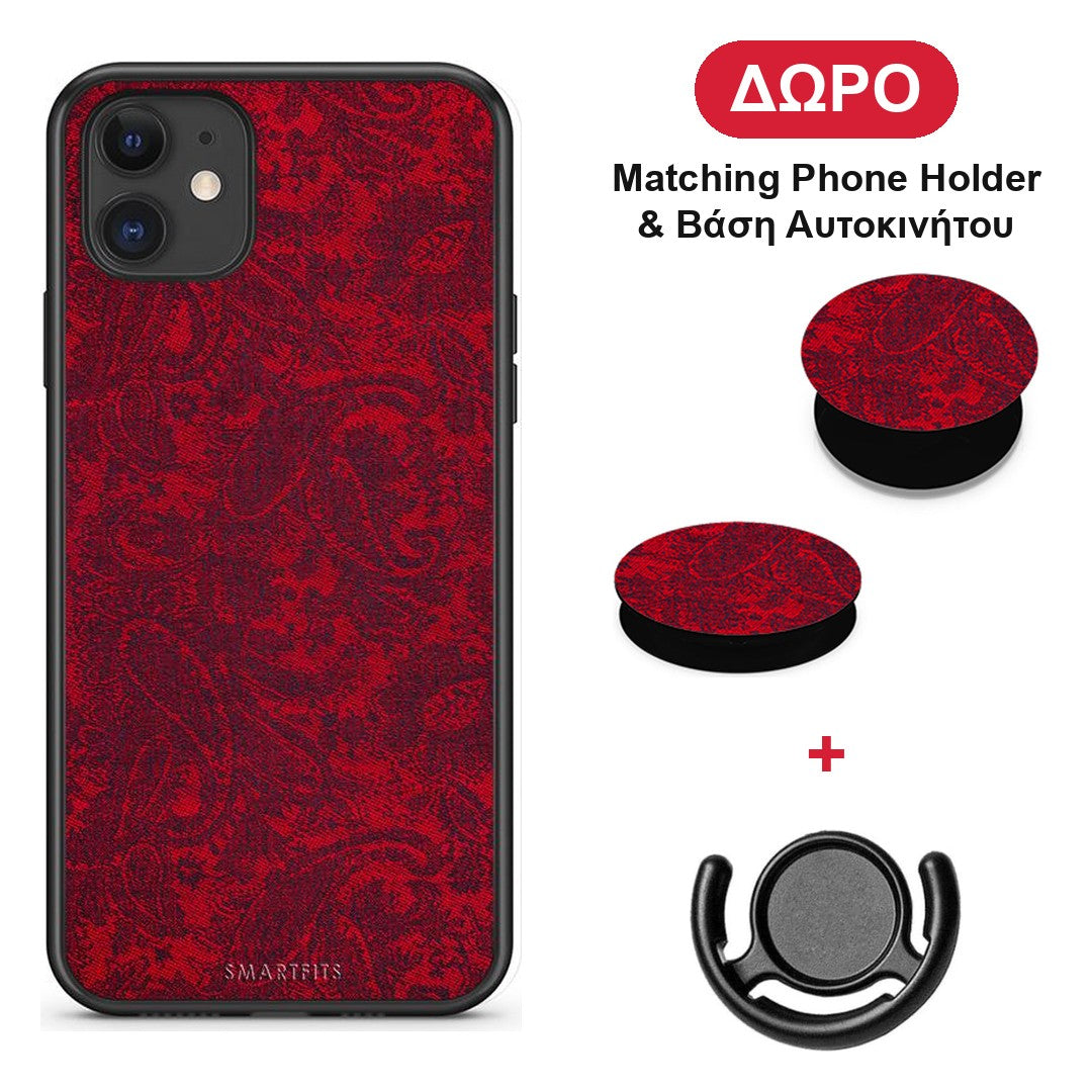 Paisley Cashmere - iPhone 11 θήκη + Δώρο Phone Holder & Βάση Αυτοκινήτου