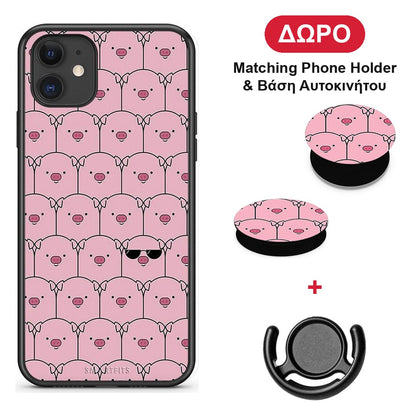 Pig Glasses - iPhone 11 θήκη + Δώρο Phone Holder & Βάση Αυτοκινήτου