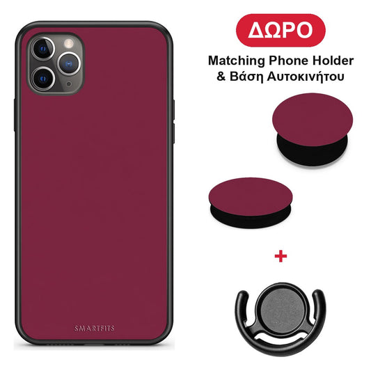 Burgundy - iPhone 11 Pro θήκη + Δώρο Phone Holder & Βάση Αυτοκινήτου