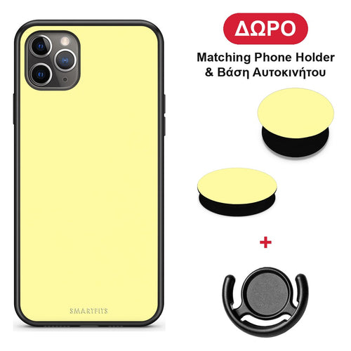 Butter Yellow - iPhone 11 Pro θήκη + Δώρο Phone Holder & Βάση Αυτοκινήτου