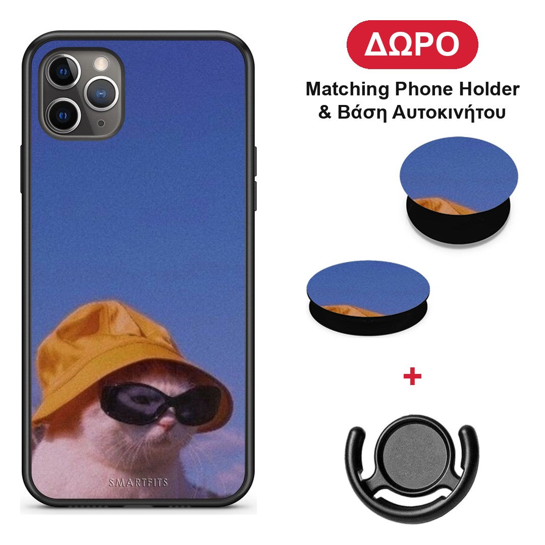 Cat Diva - iPhone 11 Pro θήκη + Δώρο Phone Holder & Βάση Αυτοκινήτου
