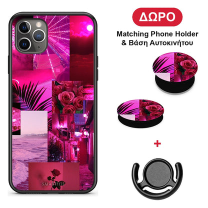 Collage Red Roses - iPhone 11 Pro θήκη + Δώρο Phone Holder & Βάση Αυτοκινήτου