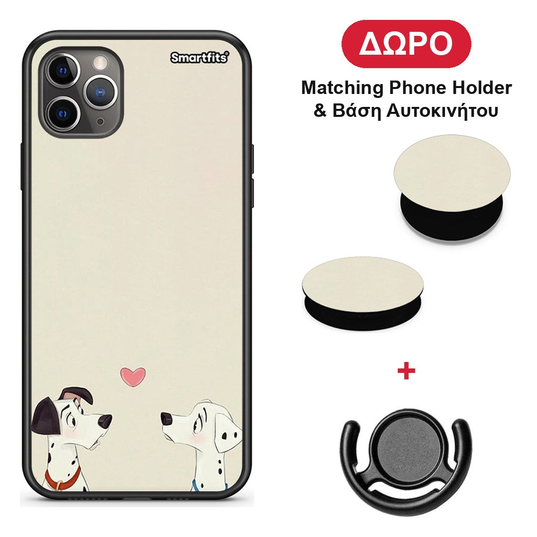 Dalmatians Love - iPhone 11 Pro θήκη + Δώρο Phone Holder & Βάση Αυτοκινήτου
