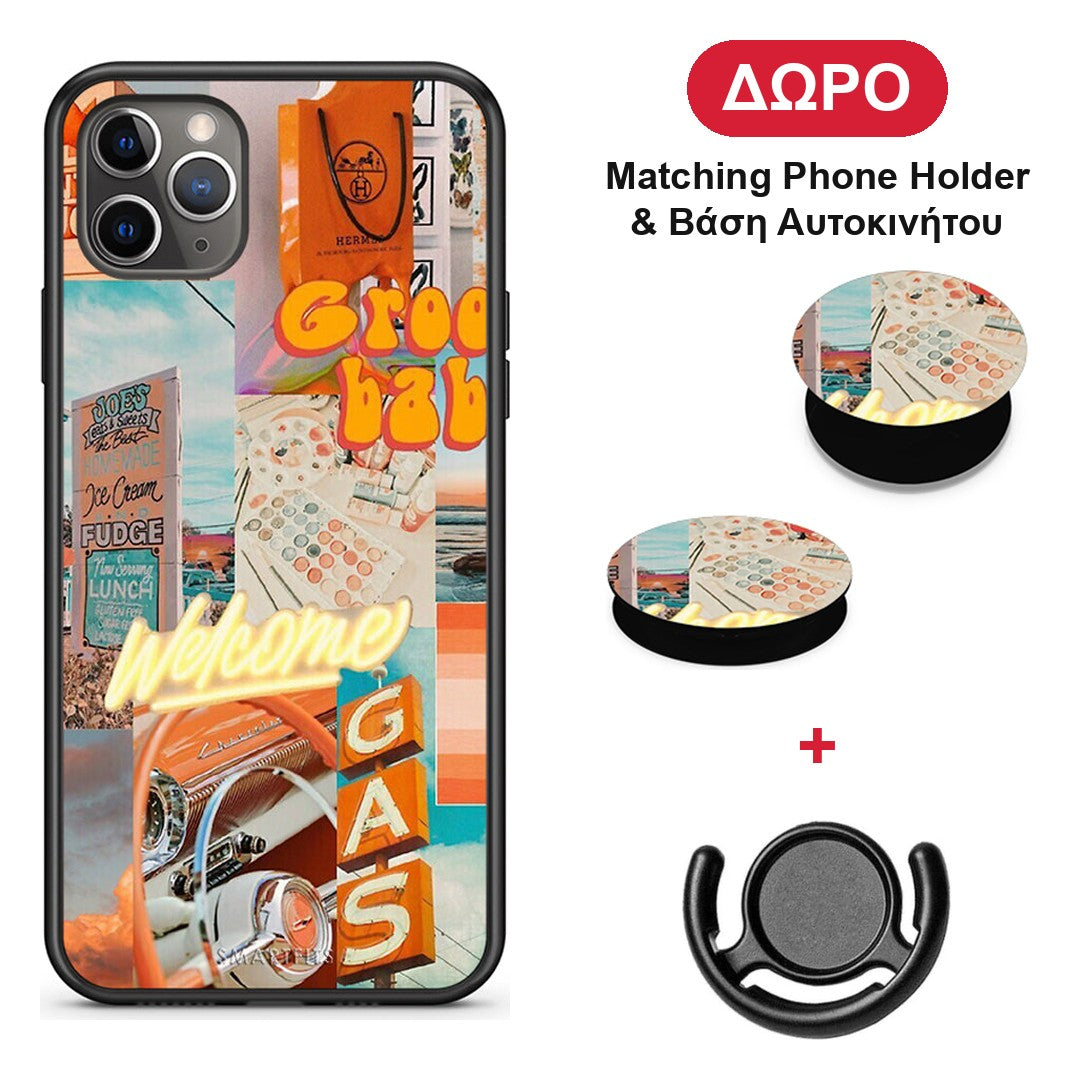 Groovy Babe - iPhone 11 Pro θήκη + Δώρο Phone Holder & Βάση Αυτοκινήτου