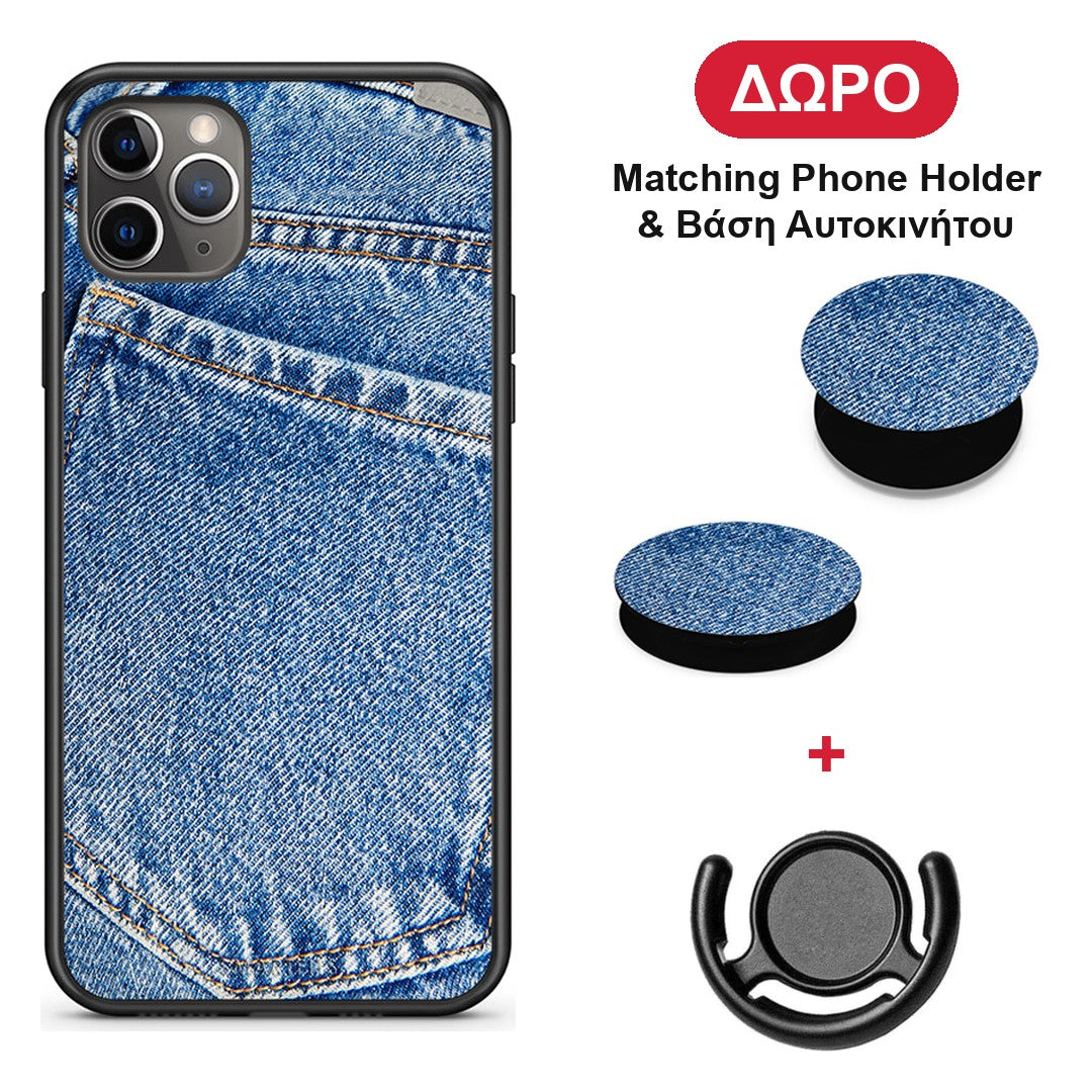Jeans Pocket - iPhone 11 Pro θήκη + Δώρο Phone Holder & Βάση Αυτοκινήτου