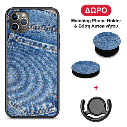 Jeans Pocket - iPhone 11 Pro θήκη + Δώρο Phone Holder & Βάση Αυτοκινήτου