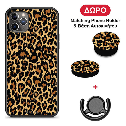 Animal Leopard - iPhone 11 Pro θήκη + Δώρο Phone Holder & Βάση Αυτοκινήτου