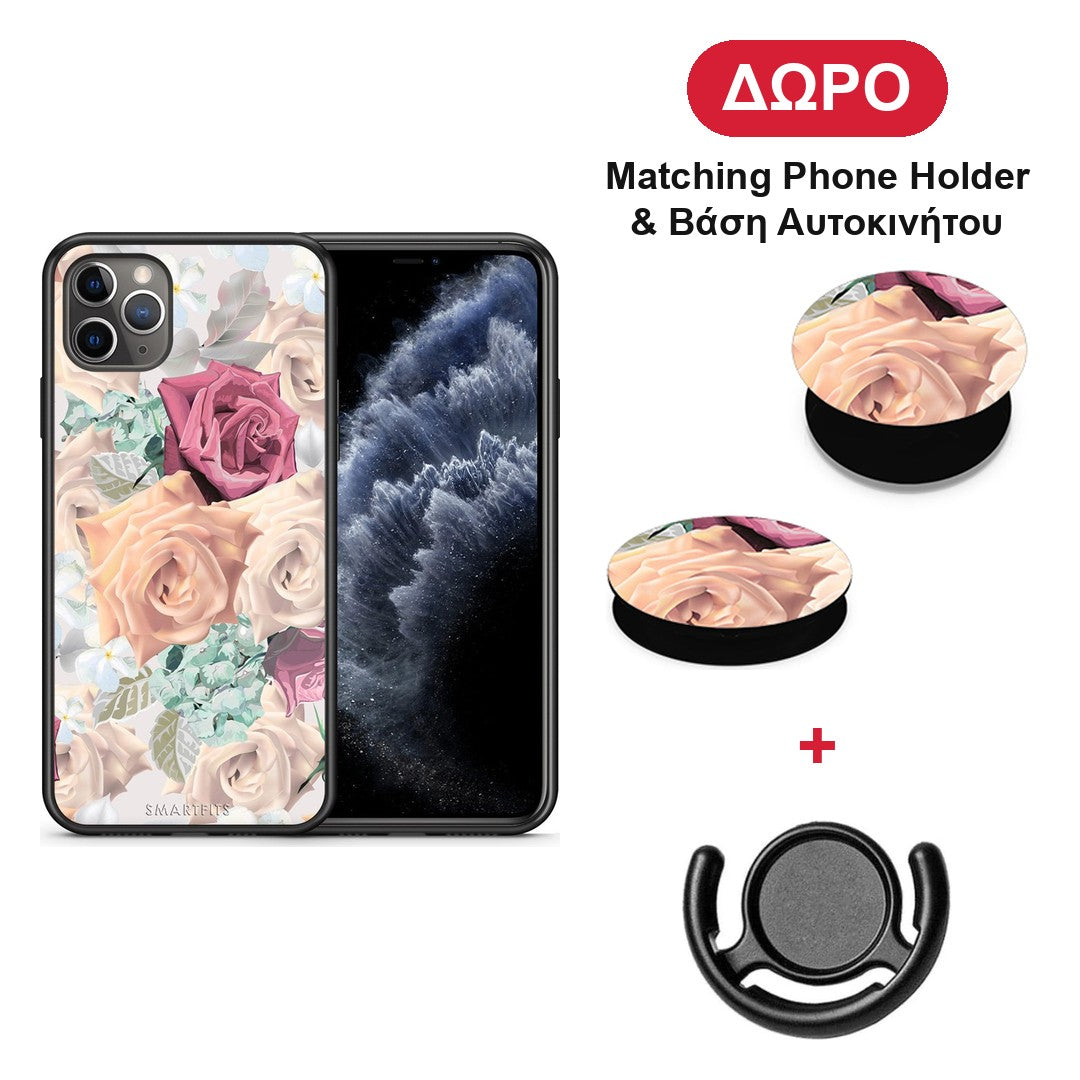 Floral Bouquet - iPhone 11 Pro Max θήκη + Δώρο Phone Holder & Βάση Αυτοκινήτου