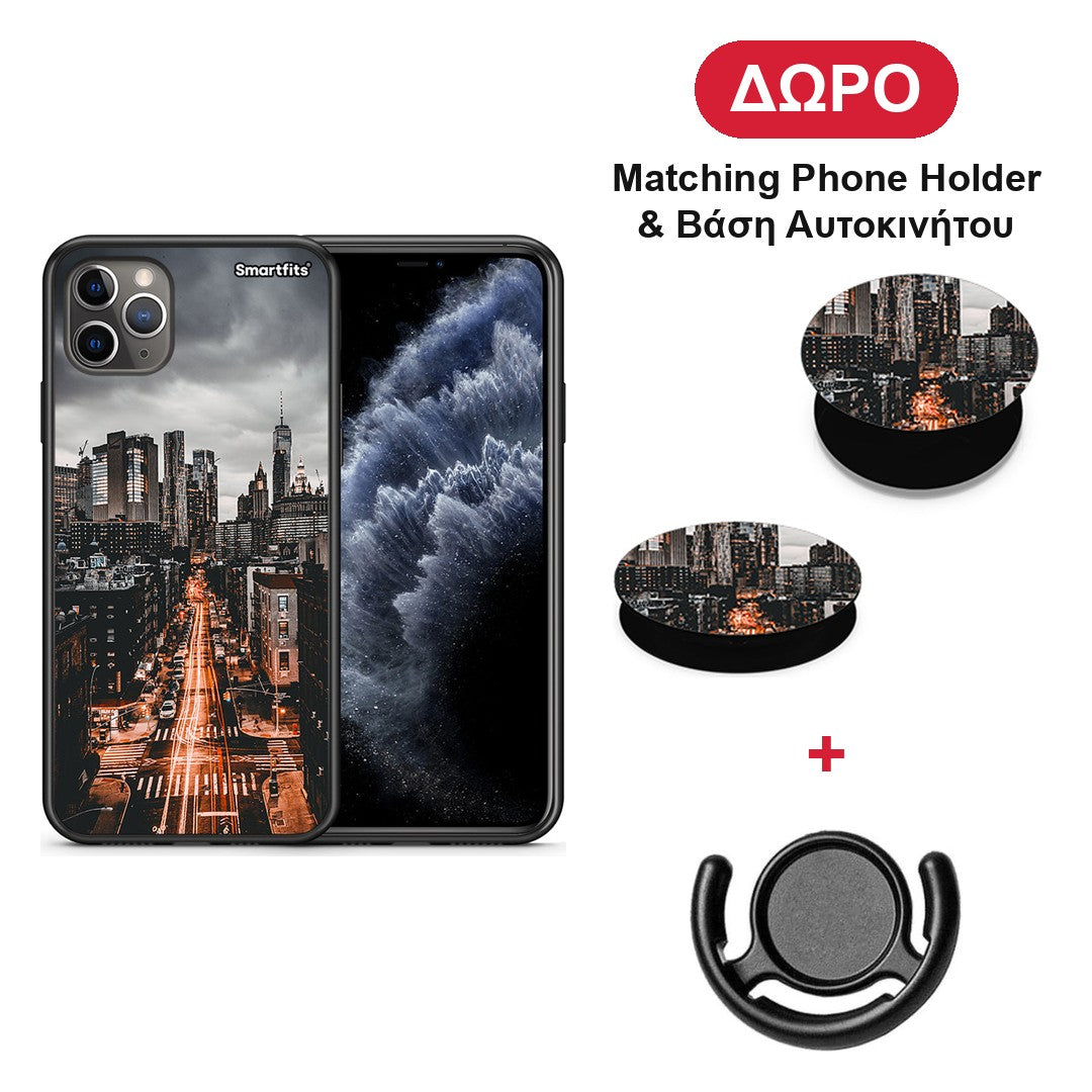City Lights - iPhone 11 Pro Max θήκη + Δώρο Phone Holder & Βάση Αυτοκινήτου