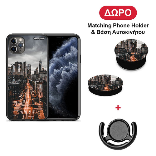 City Lights - iPhone 11 Pro Max θήκη + Δώρο Phone Holder & Βάση Αυτοκινήτου