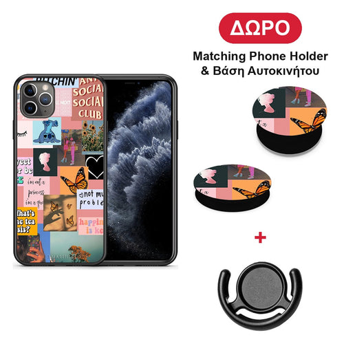 Collage Bitchin - iPhone 11 Pro Max θήκη + Δώρο Phone Holder & Βάση Αυτοκινήτου