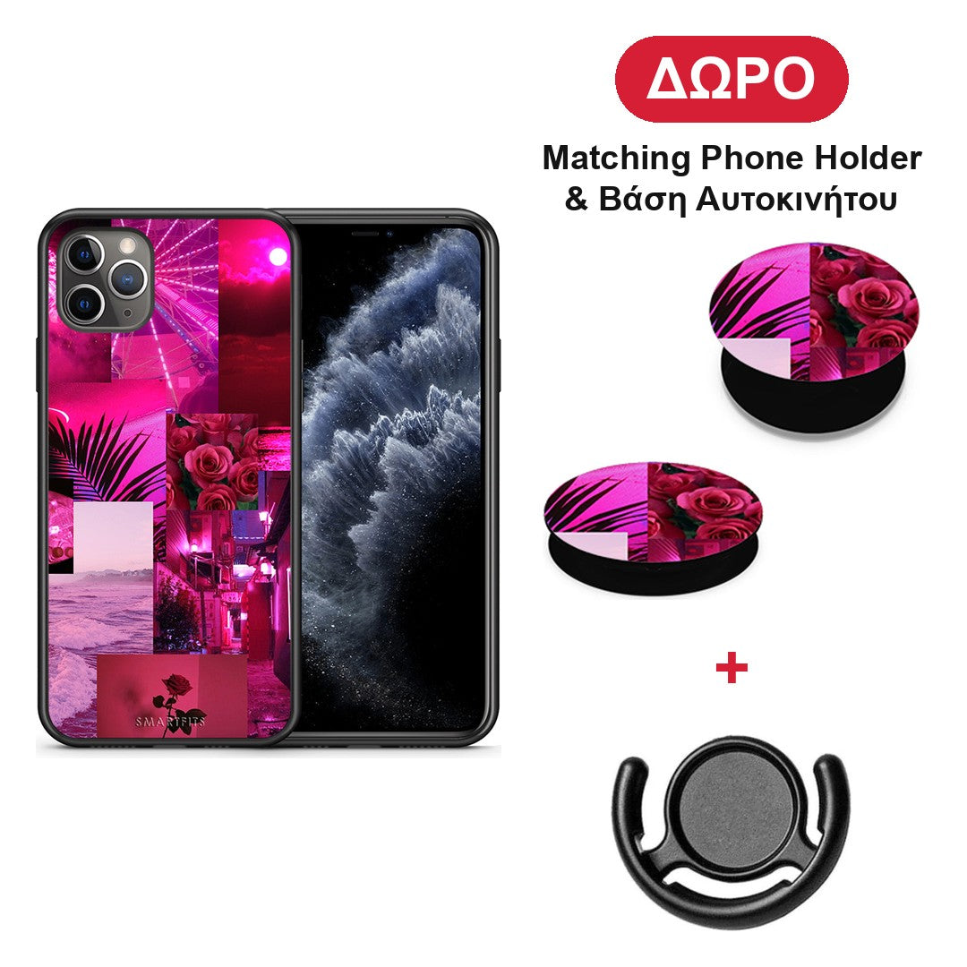Collage Red Roses - iPhone 11 Pro Max θήκη + Δώρο Phone Holder & Βάση Αυτοκινήτου