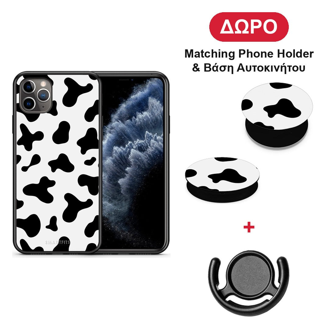 Cow Print - iPhone 11 Pro Max θήκη + Δώρο Phone Holder & Βάση Αυτοκινήτου