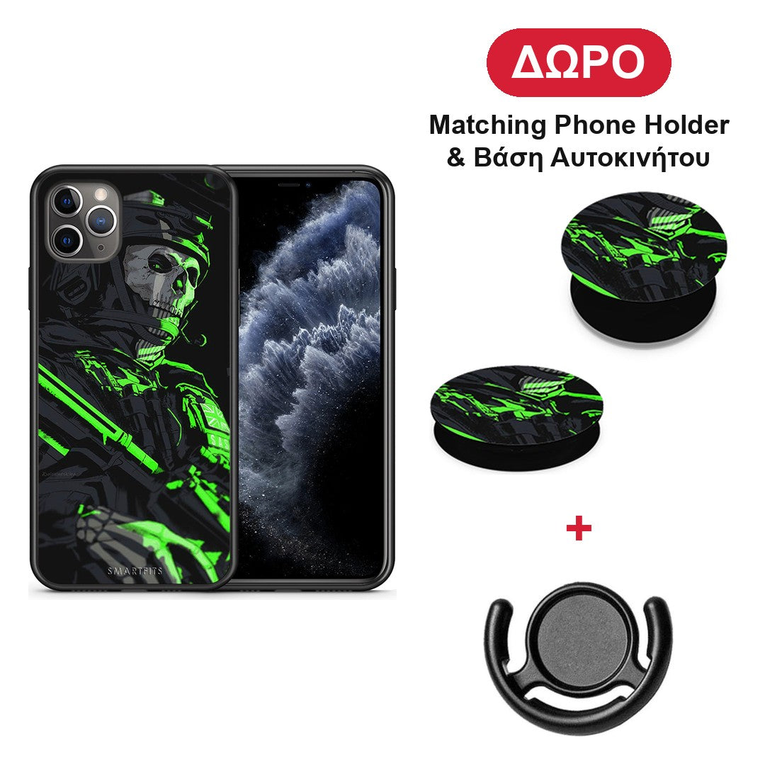 Green Soldier - iPhone 11 Pro Max θήκη + Δώρο Phone Holder & Βάση Αυτοκινήτου