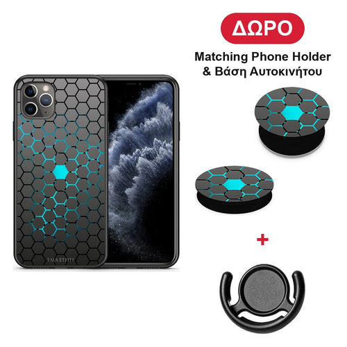 Geometric Hexagonal - iPhone 11 Pro Max θήκη + Δώρο Phone Holder & Βάση Αυτοκινήτου