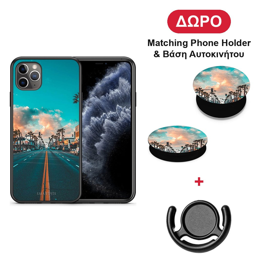 Landscape City - iPhone 11 Pro Max θήκη + Δώρο Phone Holder & Βάση Αυτοκινήτου