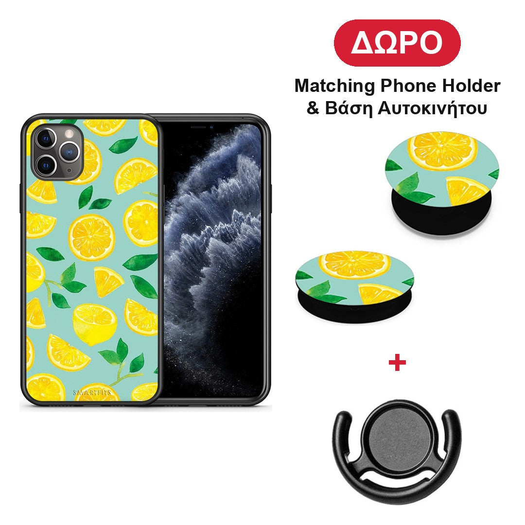 Lemons - iPhone 11 Pro Max θήκη + Δώρο Phone Holder & Βάση Αυτοκινήτου