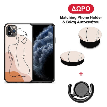 LineArt Woman - iPhone 11 Pro Max θήκη + Δώρο Phone Holder & Βάση Αυτοκινήτου