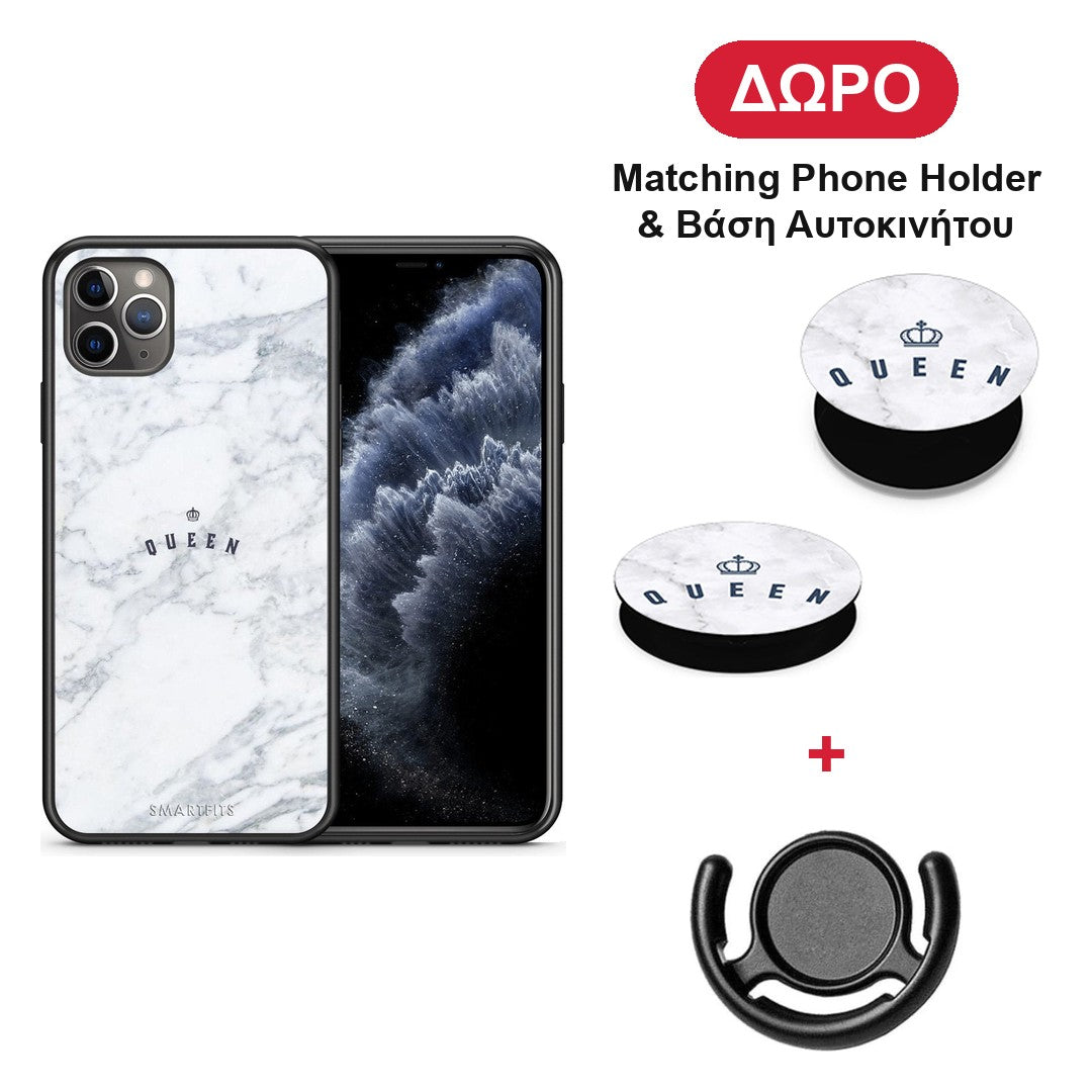 Marble Queen - iPhone 11 Pro Max θήκη + Δώρο Phone Holder & Βάση Αυτοκινήτου