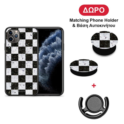 Marble Square Geometric - iPhone 11 Pro Max θήκη + Δώρο Phone Holder & Βάση Αυτοκινήτου