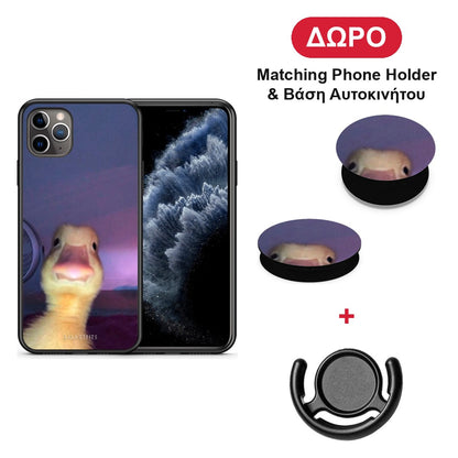 Meme Duck - iPhone 11 Pro Max θήκη + Δώρο Phone Holder & Βάση Αυτοκινήτου