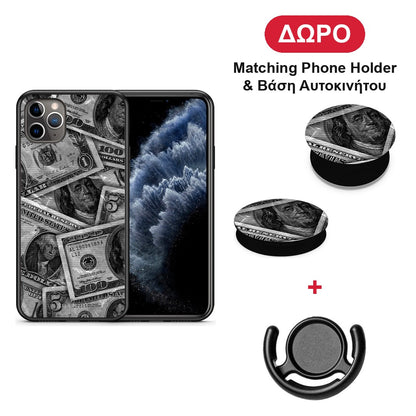 Money Dollars - iPhone 11 Pro Max θήκη + Δώρο Phone Holder & Βάση Αυτοκινήτου