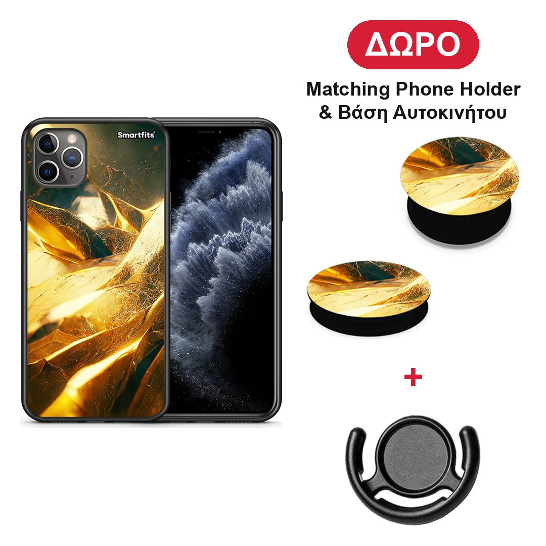 Real Gold - iPhone 11 Pro Max θήκη + Δώρο Phone Holder & Βάση Αυτοκινήτου
