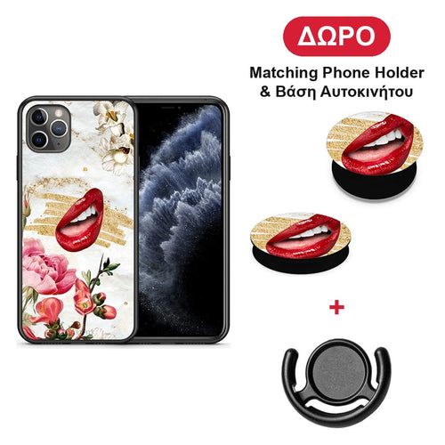 Red Lips - iPhone 11 Pro Max θήκη + Δώρο Phone Holder & Βάση Αυτοκινήτου