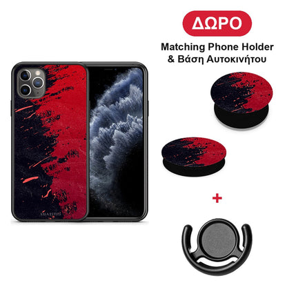 Red Paint - iPhone 11 Pro Max θήκη + Δώρο Phone Holder & Βάση Αυτοκινήτου