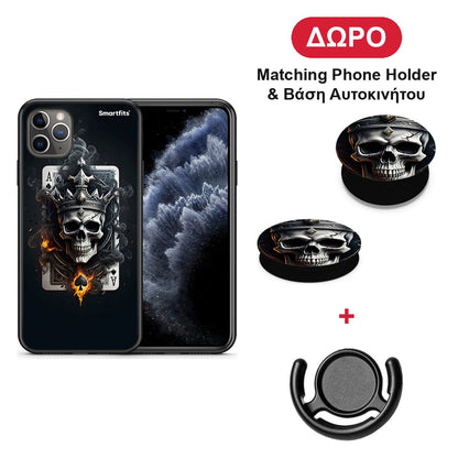 Skull King Ace - iPhone 11 Pro Max θήκη + Δώρο Phone Holder & Βάση Αυτοκινήτου