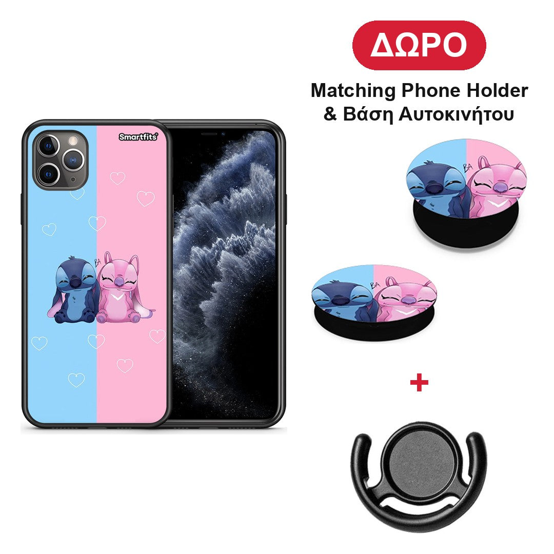 Stitch And Angel - iPhone 11 Pro Max θήκη + Δώρο Phone Holder & Βάση Αυτοκινήτου