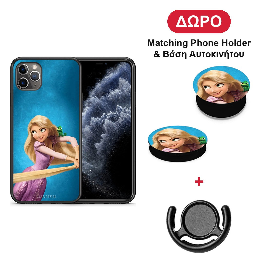 Tangled 2 - iPhone 11 Pro Max θήκη + Δώρο Phone Holder & Βάση Αυτοκινήτου