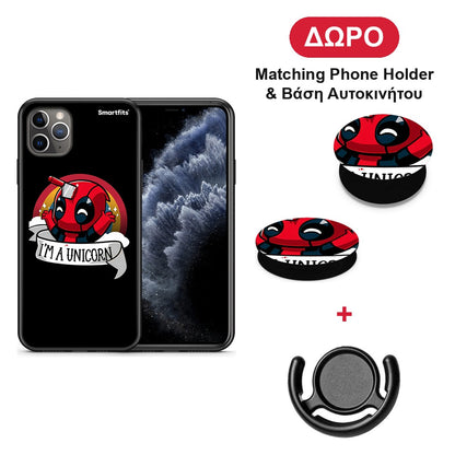 Unicorn Deadpool - iPhone 11 Pro Max θήκη + Δώρο Phone Holder & Βάση Αυτοκινήτου