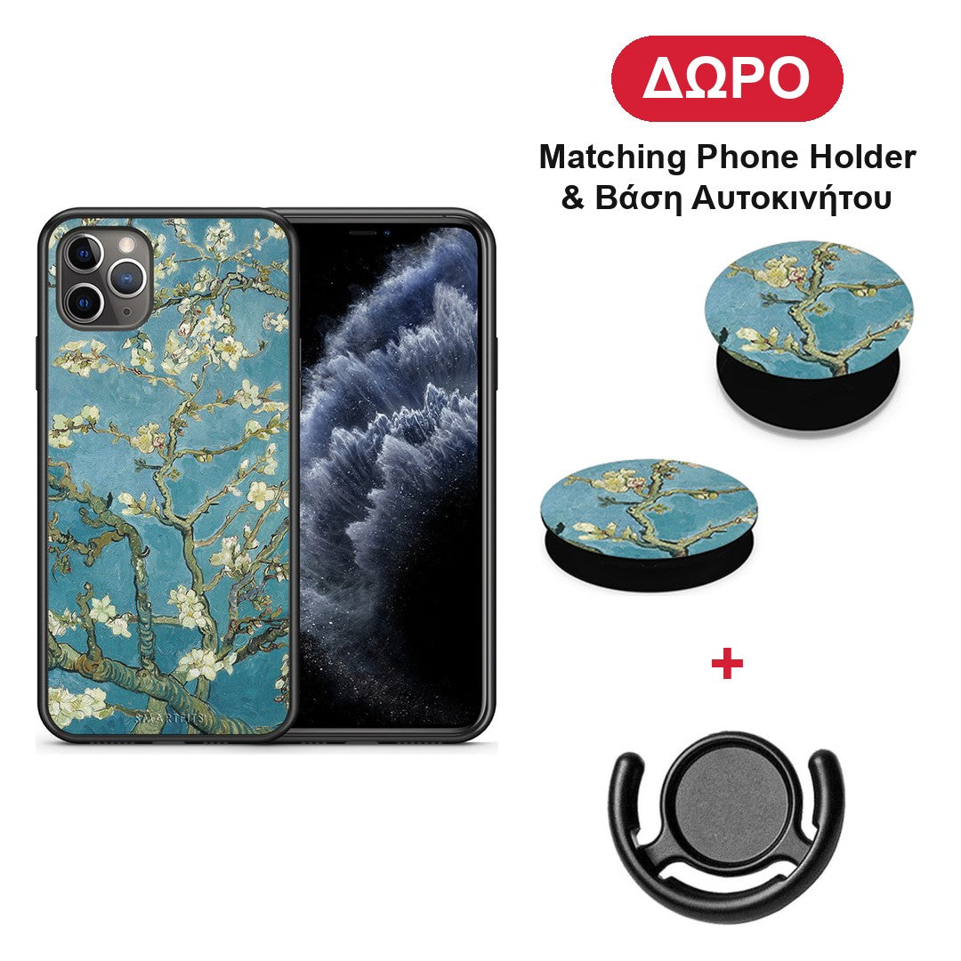 White Blossoms - iPhone 11 Pro Max θήκη + Δώρο Phone Holder & Βάση Αυτοκινήτου