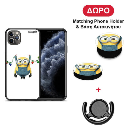 Xmas Minion Lights - iPhone 11 Pro Max θήκη + Δώρο Phone Holder & Βάση Αυτοκινήτου