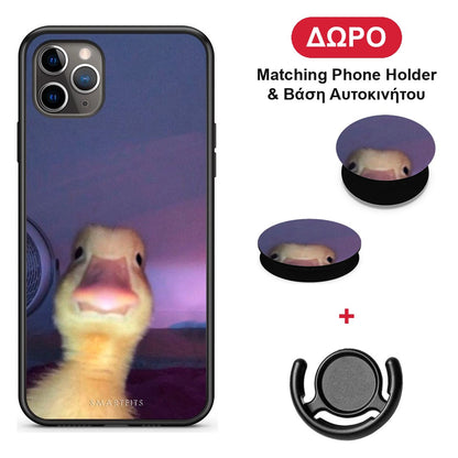 Meme Duck - iPhone 11 Pro θήκη + Δώρο Phone Holder & Βάση Αυτοκινήτου