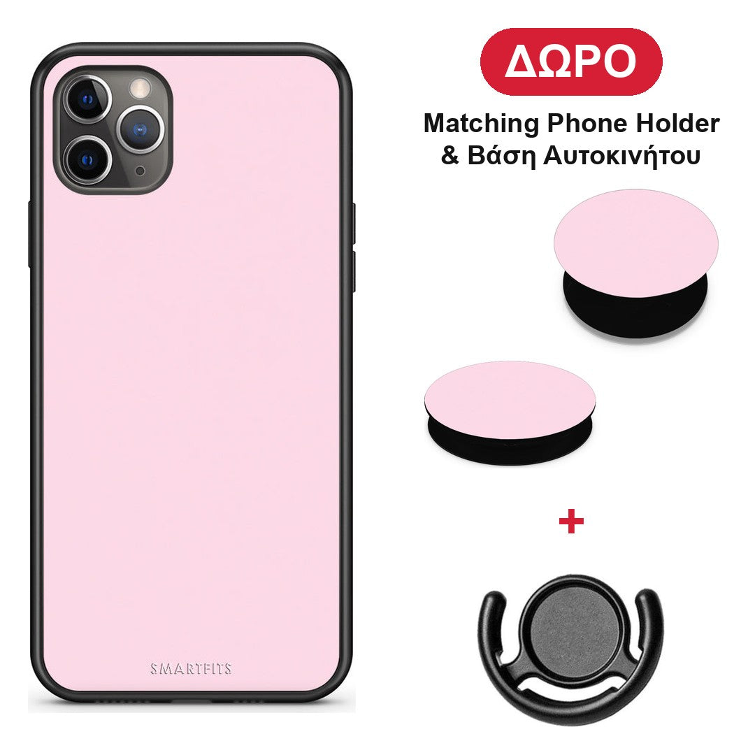 Pale Pink - iPhone 11 Pro θήκη + Δώρο Phone Holder & Βάση Αυτοκινήτου