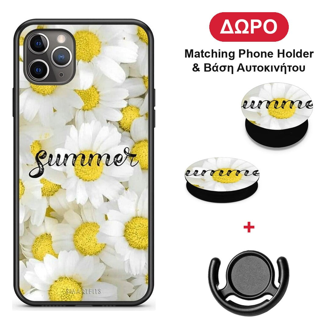 Summer Daisies - iPhone 11 Pro θήκη + Δώρο Phone Holder & Βάση Αυτοκινήτου
