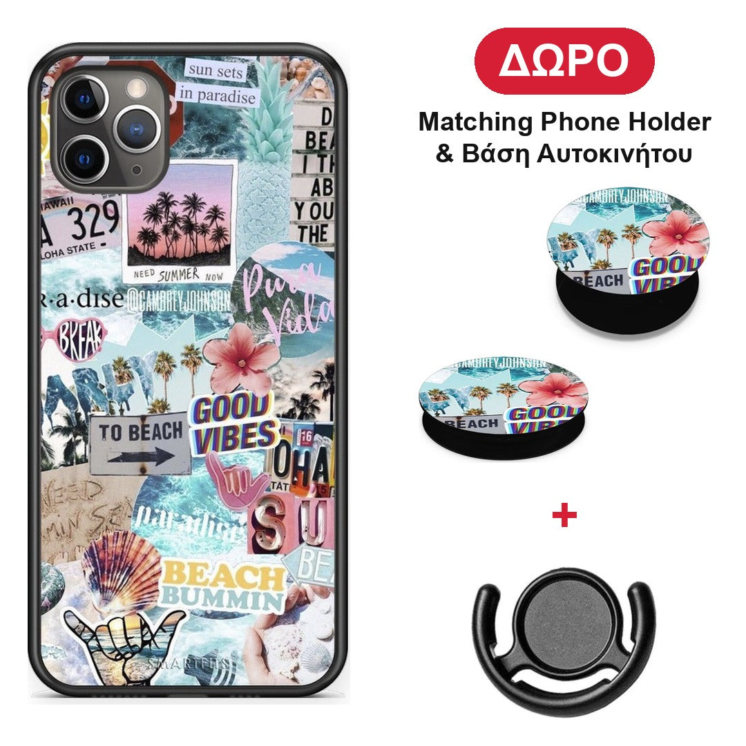 Summer Vibes - iPhone 11 Pro θήκη + Δώρο Phone Holder & Βάση Αυτοκινήτου