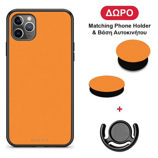 Tangerine Orange - iPhone 11 Pro θήκη + Δώρο Phone Holder & Βάση Αυτοκινήτου