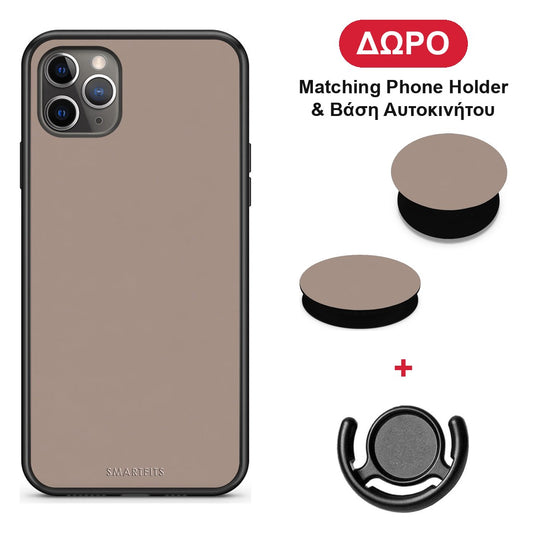 Warm Taupe - iPhone 11 Pro θήκη + Δώρο Phone Holder & Βάση Αυτοκινήτου