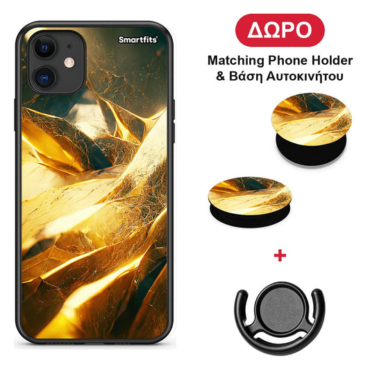 Real Gold - iPhone 11 θήκη + Δώρο Phone Holder & Βάση Αυτοκινήτου