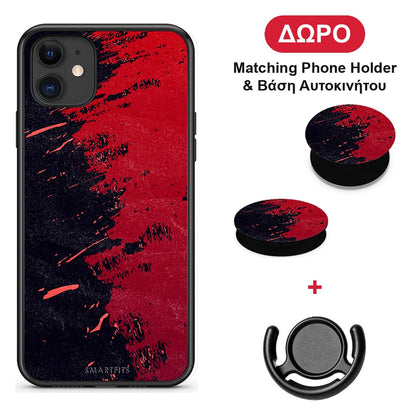 Red Paint - iPhone 11 θήκη + Δώρο Phone Holder & Βάση Αυτοκινήτου