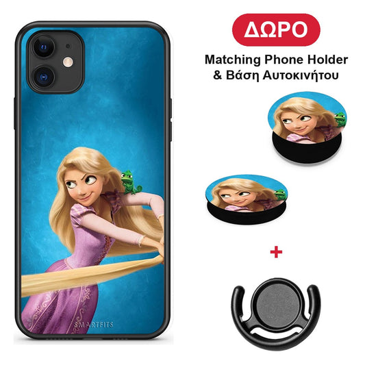 Tangled 2 - iPhone 11 θήκη + Δώρο Phone Holder & Βάση Αυτοκινήτου