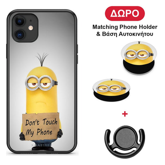 Text Minion - iPhone 11 θήκη + Δώρο Phone Holder & Βάση Αυτοκινήτου